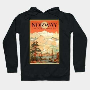 Norway, the Land of the Midnight Sun - Vintage Travel Poster Design Hoodie